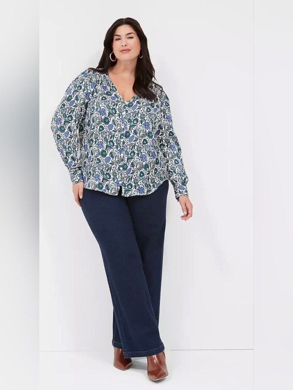 Lane Bryant Ruched Button-Front Blouse Size 18-20